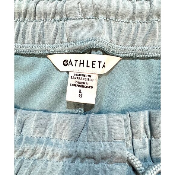 Athleta Womens Large Light Blue Sweatpants Drawstring Waist Slash Pockets - Picture 3 of 4